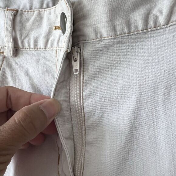 Eileen Fisher Pants Womens Petite Medium White Straight Leg Denim Jeans Made USA - Picture 4 of 16